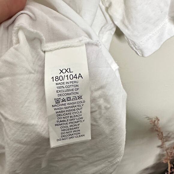 KATE SPADE Rainbow Embroidered Tee T-Shirt White Sz XXL {3V34} - Picture 7 of 7